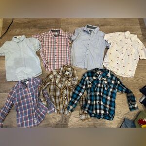 H&M Kids Button Down Shirts - Multicolor Plaid and Solid